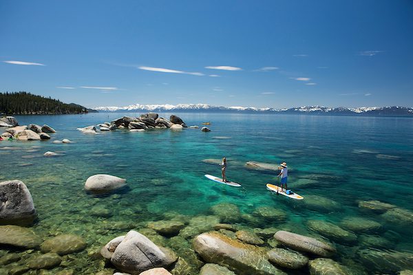 Paddleboarding in Lake Tahoe